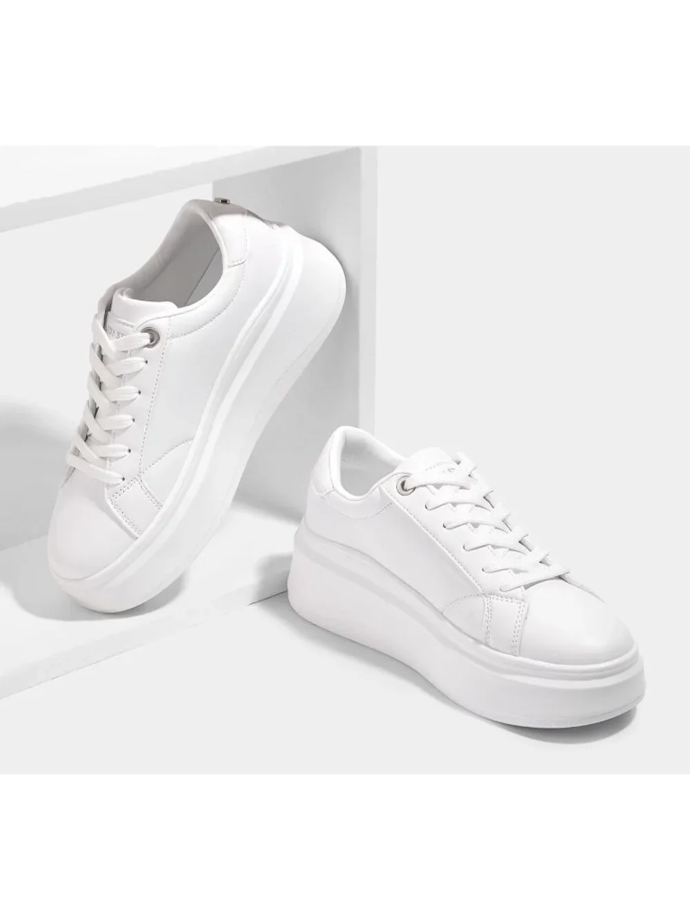 🆕Women's All White Platform Fashion Sneakers Classic Low Top Thick Sole Casual